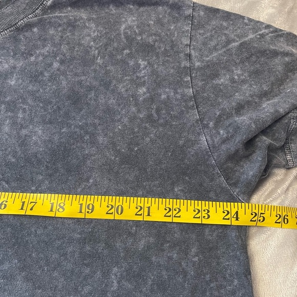 Free People Gray Acid Relaxed Fit Short Sleeve Tee with Crew Neck - Picture 5 of 7